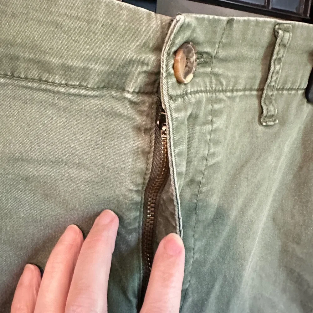 Old Navy OG Chino Shorts Women Green Alpine Tundra‎ Elastic Back Earthy Small
